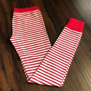 White & Red Striped leggings